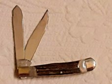 Vintage Buck Creek 2 Blade Large Trapper Genuine Stag Handle Made In Germany