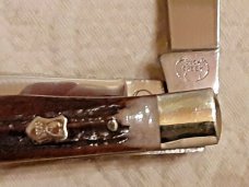 Vintage Buck Creek 2 Blade Large Trapper Genuine Stag Handle Made In Germany