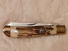 Vintage S.W.A.T. Smith & Wesson Hammer Forged Small Trapper Genuine Stag Handles New In Box