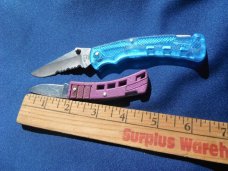 Buck USA 444 Bucklite folding knife lock-back 1997 rare blue scales & Buck 425 Lock-back Made in USA
