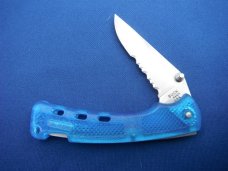 Buck USA 444 Bucklite folding knife lock-back 1997 rare blue scales & Buck 425 Lock-back Made in USA