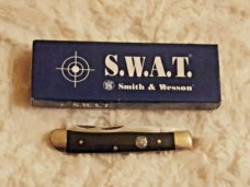 Vintage SWAT Smith amp Wesson Hammer Forged Large Trapper Buffalo Horn Handles New In Box