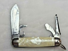 Vintage IMPERIAL USA PROV. R.I "ALASKA ADVERTISING" 4 BLADE CAMP KNIFE