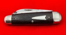 Vintage H BOKER & CO’S IMPROVED CUTLERY Double End Jumbo Jack Pocket Knife Ebony c.1869-1920’s