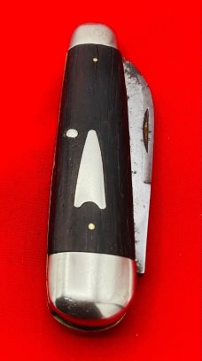 Vintage H BOKER & CO’S IMPROVED CUTLERY Double End Jumbo Jack Pocket Knife Ebony c.1869-1920’s