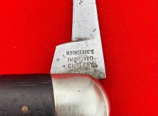 Vintage H BOKER & CO’S IMPROVED CUTLERY Double End Jumbo Jack Pocket Knife Ebony c.1869-1920’s