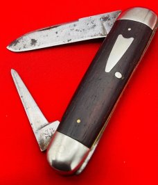Vintage H BOKER & CO’S IMPROVED CUTLERY Double End Jumbo Jack Pocket Knife Ebony c.1869-1920’s