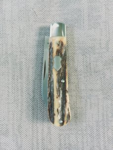 TA Davison Lambsfoot Swayback Jack Knife,NEW,3 3/4",Sambar Stag...jeweled liners .CTS-xhp..#2087