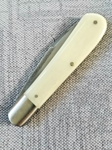 K'roo Custom Giraffe Bone Zulu Knife,,W/coa 4"..smooth Bleached scales...N690..brut de force look