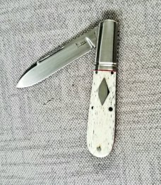 K'roo Custom Giraffe Bone Spear Barlow..3.75..slip..coa...rwl34..filework..liners..spacers...fluted 