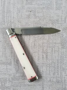 K'roo Custom Giraffe Bone Doctor knife..4"..slip..coa...rwl34..filework..liners..spacers...fluted 