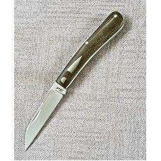 Bobby Toole Custom Dogleg Shadow Knife, OD Green micarta,New, CPM-154 ,4" clsd, coa & pouch
