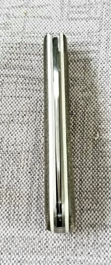 Bobby Toole Custom Dogleg Shadow Knife, OD Green micarta,New, CPM-154 ,4" clsd, coa & pouch 