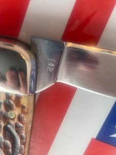Ka-Bar ka bar Elephant/Toenail Pocket Knife -Bone Handle -NOS, No box
