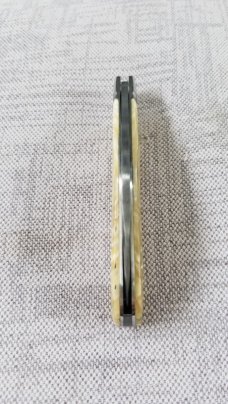 D.R.Davis Swayback Custom..Damascus...Muskox...Fileworked..Jewel liners...Black lip shield..4"