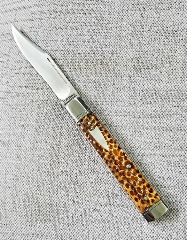 D.R.Davis Doctor Clip Custom..AEB-L .jigged giraffe bon...Fileworked..Jewel liners...MOP shield..4" D.R.Davis Doctor Clip Custom..AEB-L .jigged giraffe bon...Fileworked..Jewel liners...MOP shield..4"