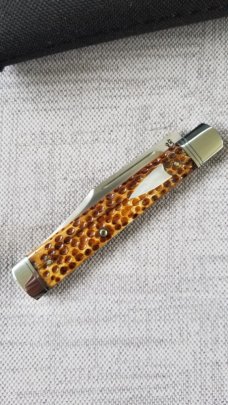 D.R.Davis Doctor Clip Custom..AEB-L .jigged giraffe bon...Fileworked..Jewel liners...MOP shield..4"