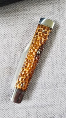 D.R.Davis Doctor Clip Custom..AEB-L .jigged giraffe bon...Fileworked..Jewel liners...MOP shield..4"