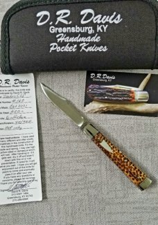 D.R.Davis Doctor Clip Custom..AEB-L .jigged giraffe bon...Fileworked..Jewel liners...MOP shield..4"