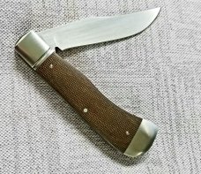 Phil Jacob Arkansas Hunter..4.5..Micarta and Cpm154...Fluted Bolsters...Integras are end caps