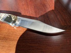 Custom Buck 110 knife with gorgeous Mammoth Tooth *Unused / Mint / One owner
