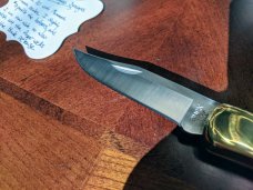 Custom Buck 110 knife with gorgeous Mammoth Tooth *Unused / Mint / One owner