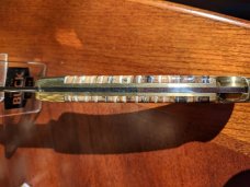 Custom Buck 110 knife with gorgeous Mammoth Tooth *Unused / Mint / One owner