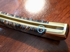 Custom Buck 110 knife with gorgeous Mammoth Tooth *Unused / Mint / One owner