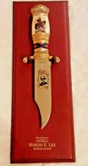 THE OFFICIAL GENERAL ROBERT E LEE BOWIE KNIFE "THE BATTLE OF FREDERICKSBURG" NEW WITH PLAQUE