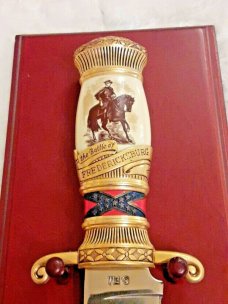 THE OFFICIAL GENERAL ROBERT E LEE BOWIE KNIFE "THE BATTLE OF FREDERICKSBURG" NEW WITH PLAQUE
