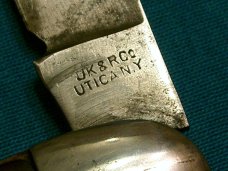 ANTIQUE VINTAGE UK&R FOLDING POCKET TOOTHPICK TICKLER FISH UTICA KNIFE RAZOR KNIVES OLD