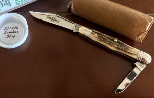 Great Eastern Cutlery Tidioute #331220 Conductor, Nice Sambar Stag Handle, New (GEC 33)