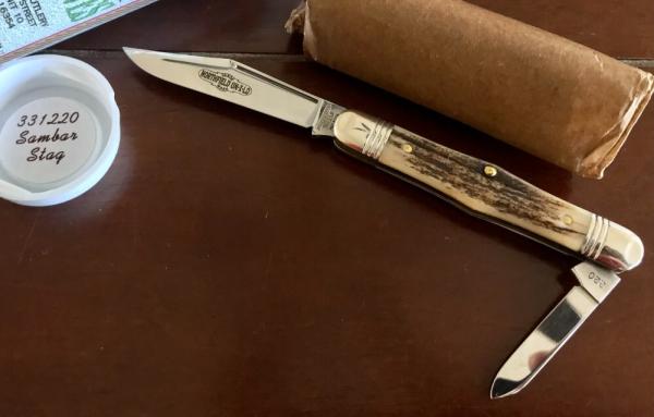 Great Eastern Cutlery Tidioute #331220 Conductor, Nice Sambar Stag Handle, New (GEC 33) Great Eastern Cutlery Tidioute #331220 Conductor, Nice Sambar Stag Handle, New (GEC 33)
