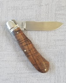 Kabisch Drop Point Trapper. Exotic Koa Wood scales and 01 Tool steel..3.75" closed. Stunning piece