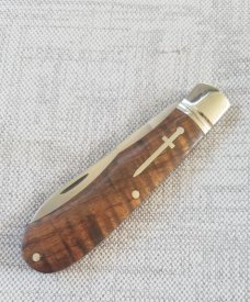 Kabisch Drop Point Trapper. Exotic Koa Wood scales and 01 Tool steel..3.75" closed. Stunning piece