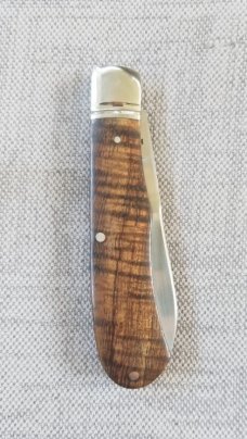 Kabisch Drop Point Trapper. Exotic Koa Wood scales and 01 Tool steel..3.75" closed. Stunning piece