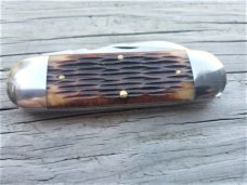 #362210 STL  ANTIQUE AMBER BONE BIG JIG KEN DANIELS TIDIOUTE SUNFISH KNIFE