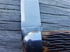 #362210 STL  ANTIQUE AMBER BONE BIG JIG KEN DANIELS TIDIOUTE SUNFISH KNIFE