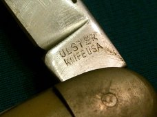 VINTAGE ULSTER SS94 USA USA TRAPPER FOLDING POCKET TOOTHPICK TICKLER KNIFE KNIVES OLD SHEATH