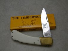 Parker Cut Co Bone quotThe Timberwolfquot Lockback Knife in Box