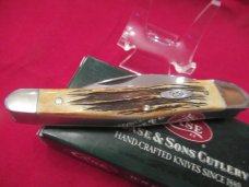 Case XX 2002 Bone Stag Seahorse Whittler Pattern # 6.5355WH