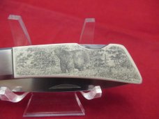 Gerber Silver Knight  Ivory Micrata Lockback Bear Scrimshawed on Handle