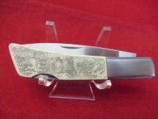 Gerber Silver Knight  Ivory Micrata Lockback Bear Scrimshawed on Handle