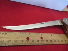 Scharde Finger Groove Wood Handle Lockback Fish Knife Model MA6