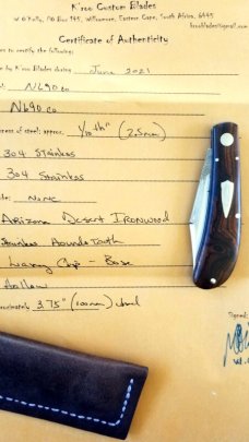 K'roo Custom Shadow Lanny Clip.3.75" N690..brut de force  look.Desert Ironwood...long pull 