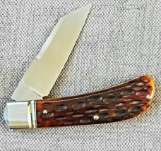 J.Taber Jigged Bone Wombat, 3 5/8"..Cpm154..his signature pattern..coa..pouch..cards..8/21/2021 DOB 
