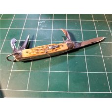 RARE CASE XX JR. SCOUT POCKET KNIFE #64090R SS AMBER BONE MULTI TOOL BOYS CAMP KNIFE