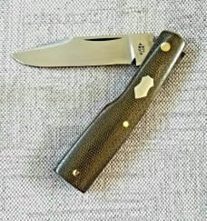 Ricky Bob Menefee Gunstock Clip..4" closed..OD Green micarta and red G10 liners..Cpm154,slip...pouch