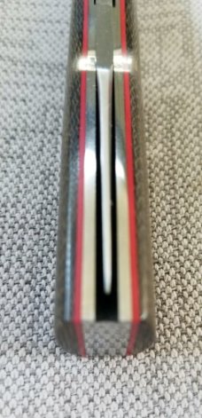 Ricky Bob Menefee Gunstock Clip..4" closed..OD Green micarta and red G10 liners..Cpm154,slip...pouch