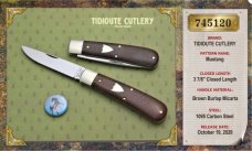 Mustang Brown Burlap Micarta  GEC Great Eastern Tidioute 745120 NEW with Pin